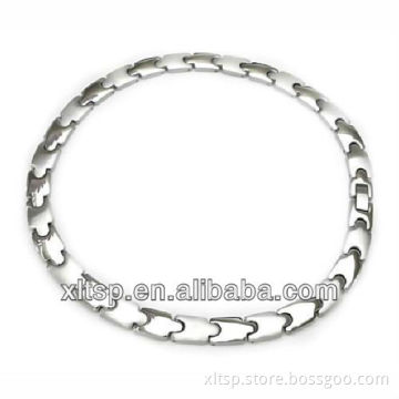 XLT-TT285 Wholesale High Quality Titanium Magnetic Necklace, Silver Necklace with Magnetic Clasp
